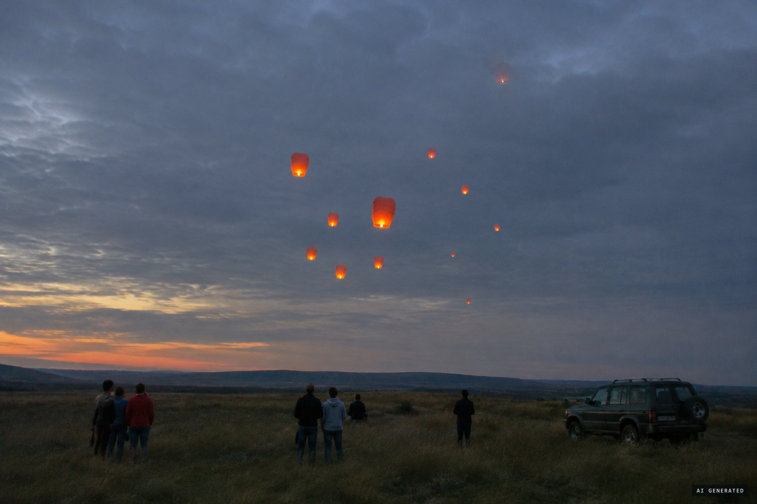 Sky lanterns or balloon-borne flares: one possible explanation