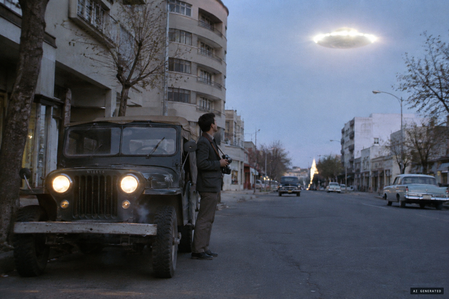 Tohmé waits at Calle Don Bosco in the paper's Jeep as the object approaches