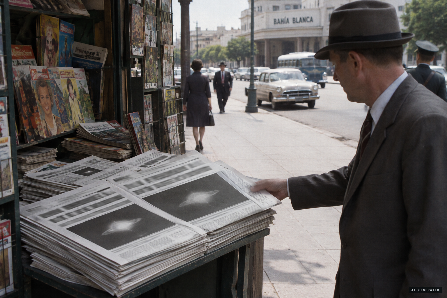 La Nueva Provincia runs Tohmé's frame on its front page, 22 May 1962