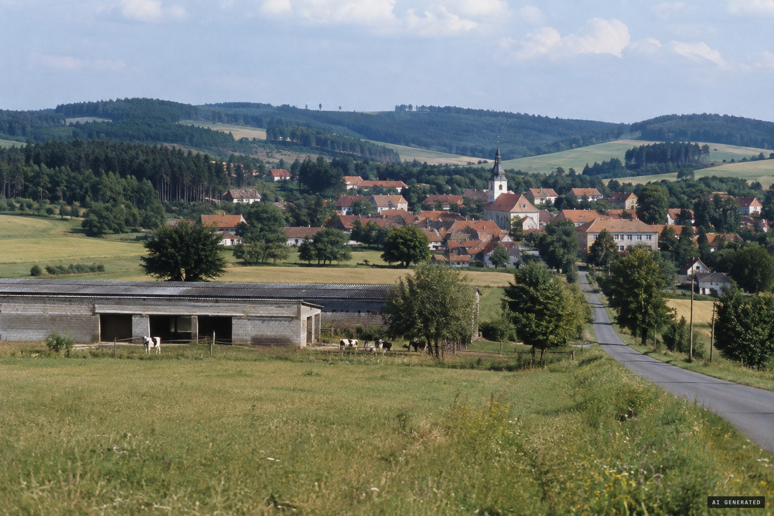 Miličín among the fields and villages of Czech Siberia