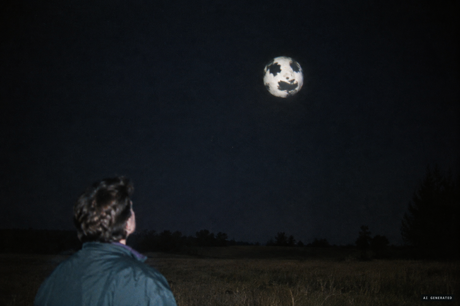 The sphere turns white with black spots like a face