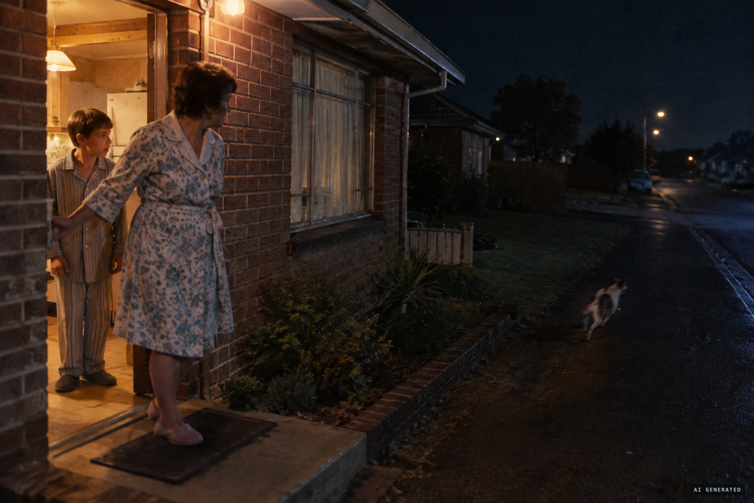 Meagan Quezet opens the door and Cheeky runs off up the road