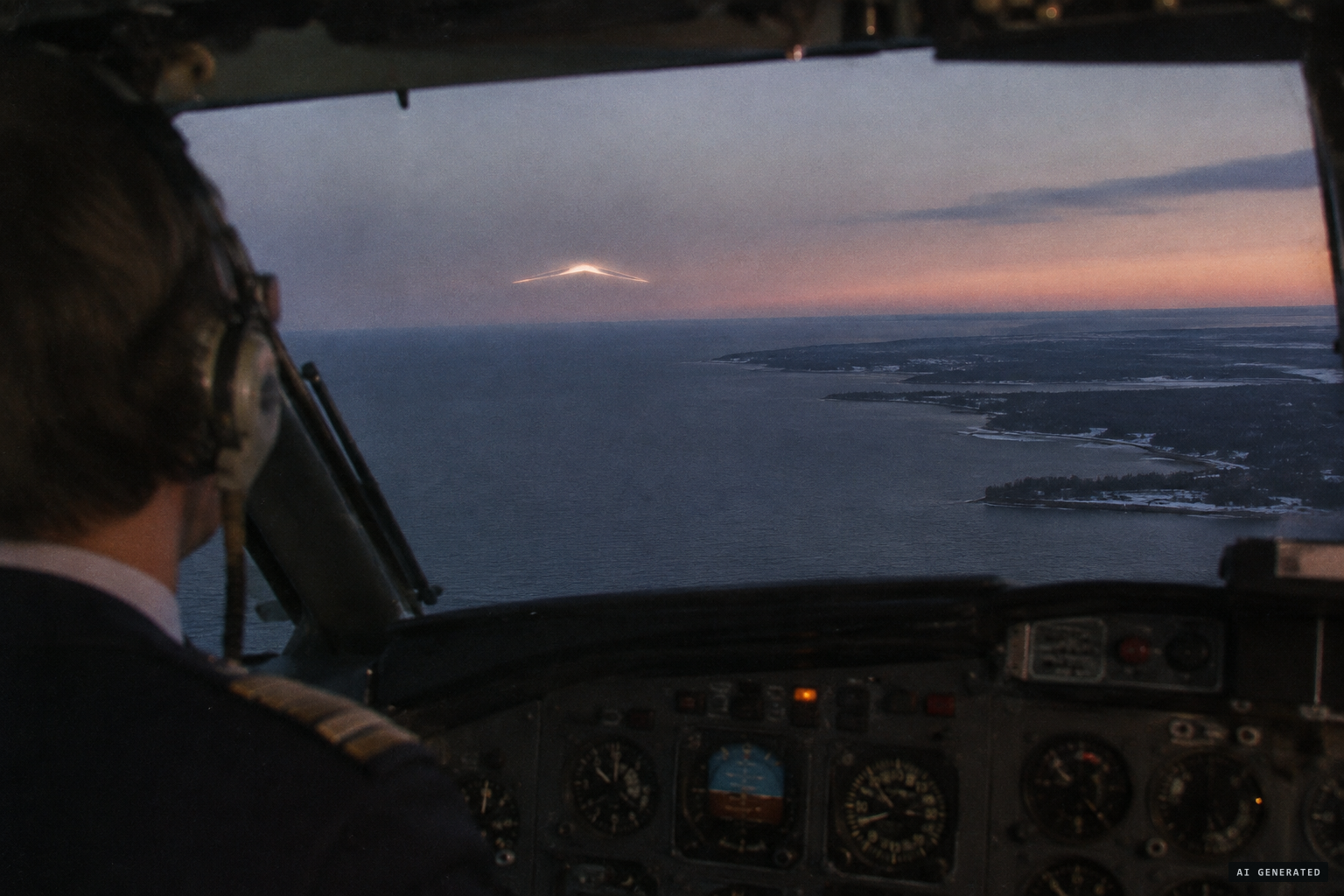 The thinned cloud looks like a wingless aircraft, last seen as a boomerang over the Gulf of Finland