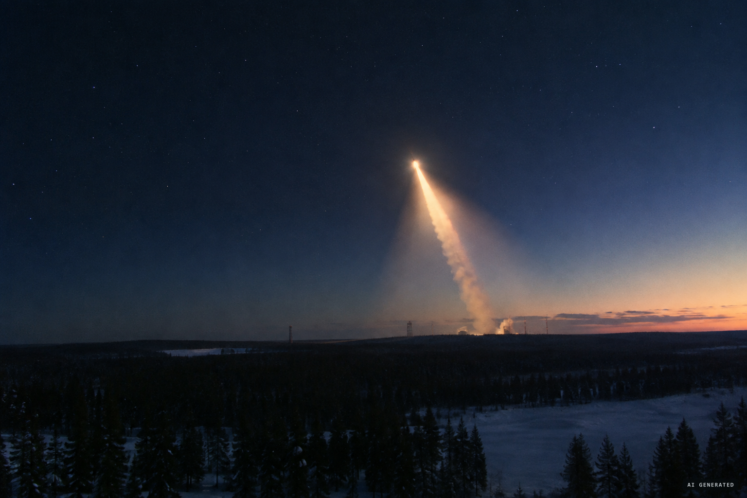 Khazanovich's explanation: a sunlit rocket exhaust from a Plesetsk launch