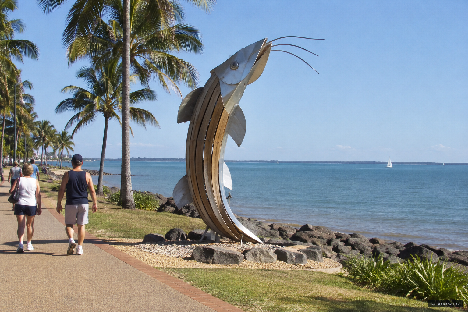 The Moha Moha sculpture on the Esplanade at Scarness