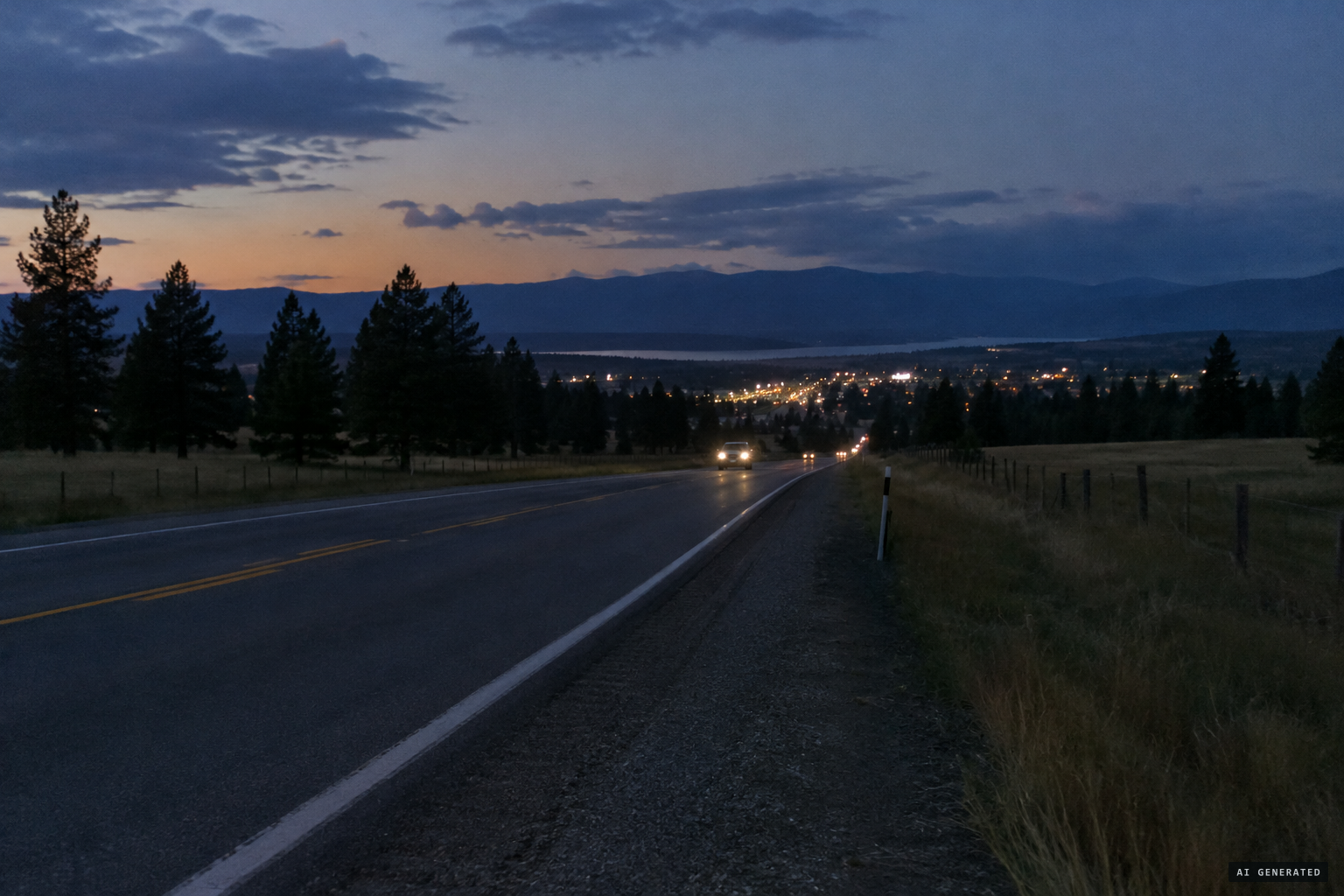 Highway 93 running south from Kalispell toward Somers