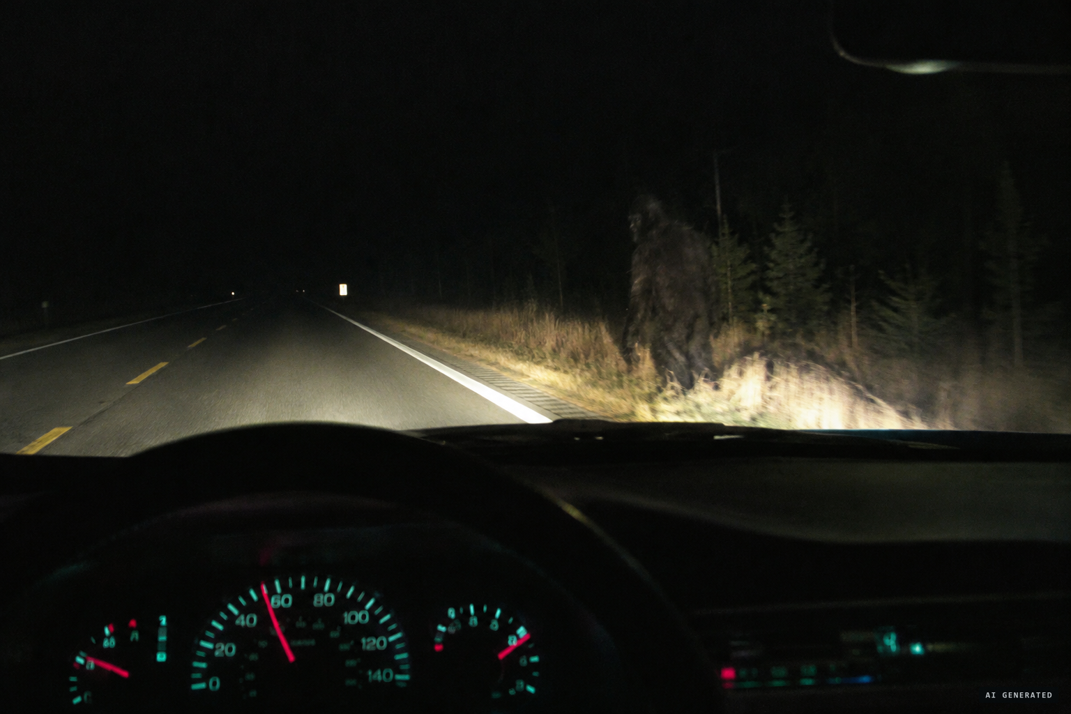 The plan: passing drivers would glimpse a 'Sasquatch' and call it in