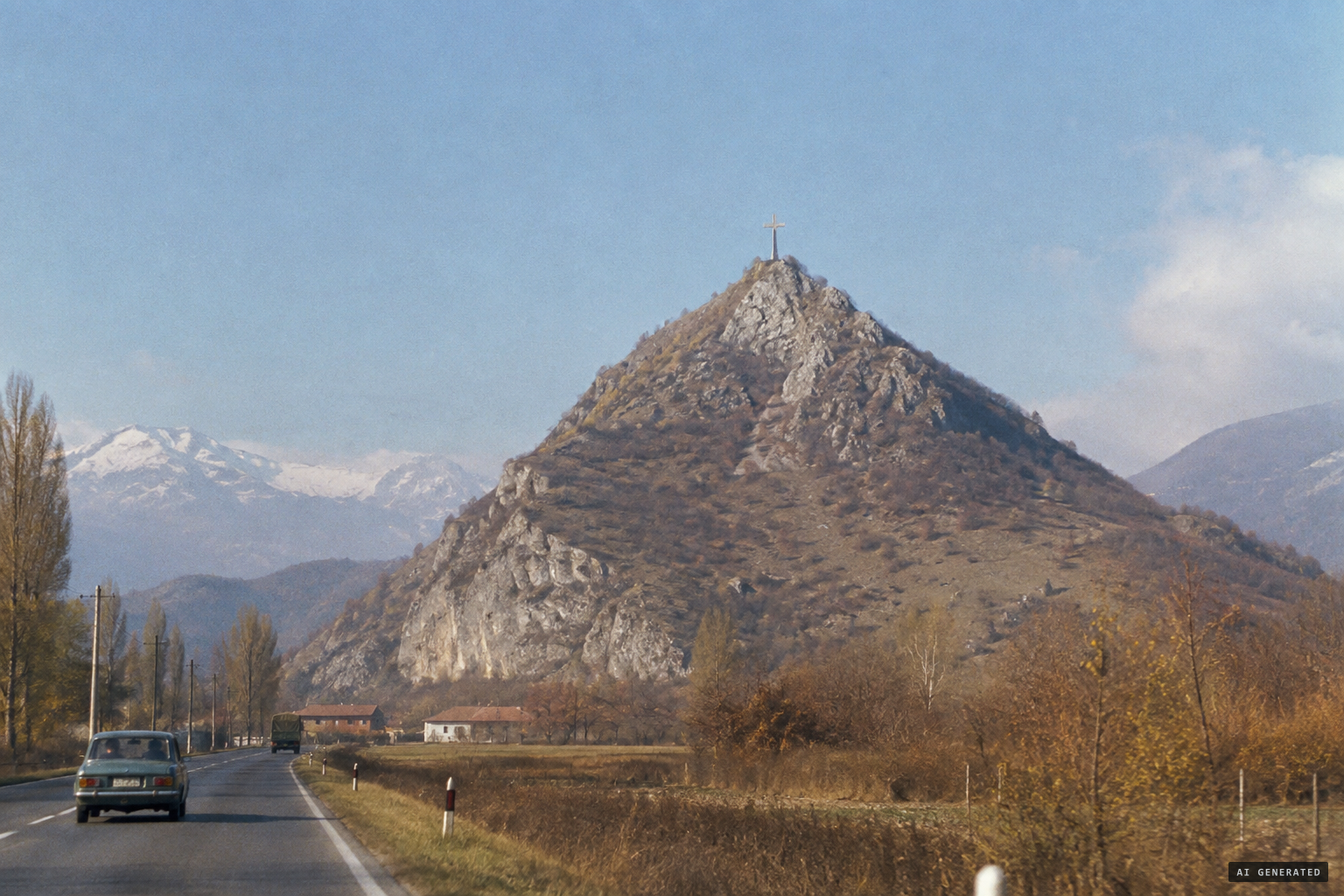 Monte Musinè, the 'mountain of mystery', with its summit cross