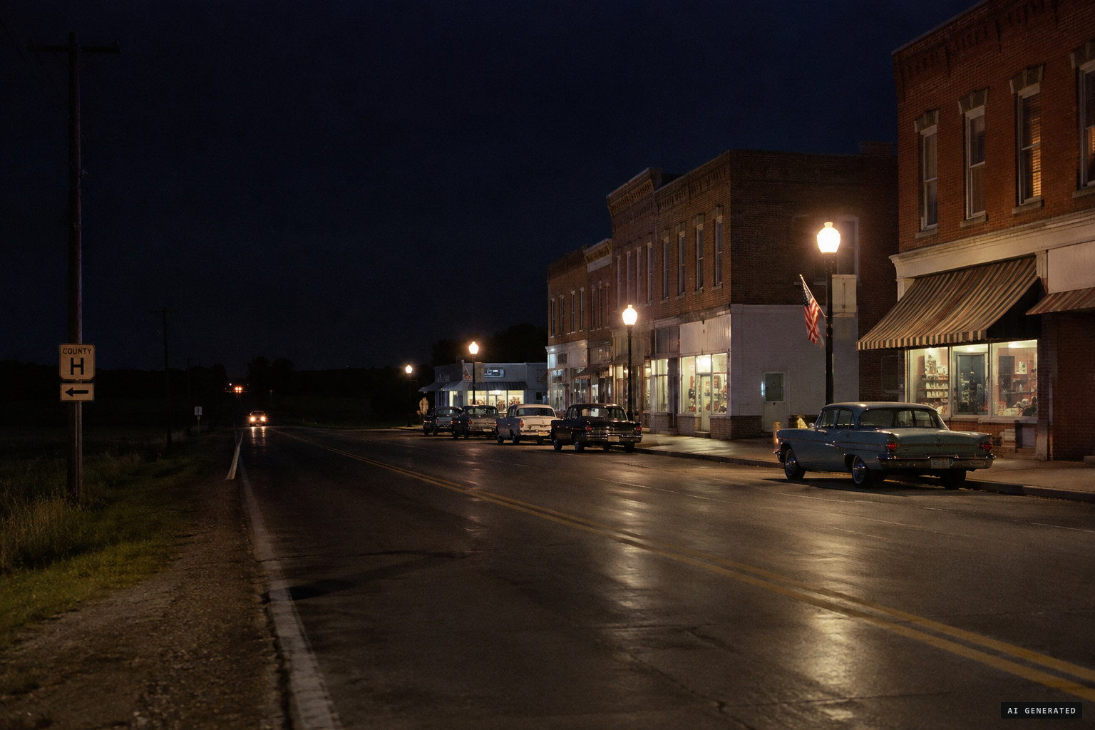Monticello, a small village in Green County, with County Highway C running west