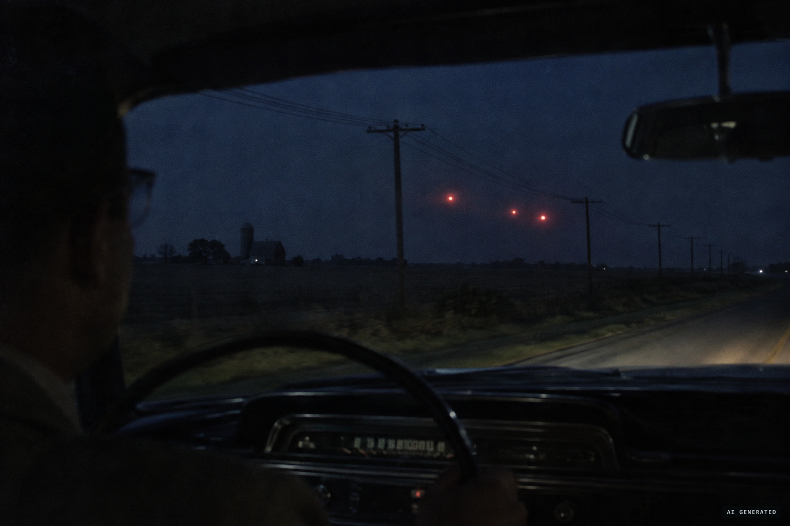 The lights come closer and slow down