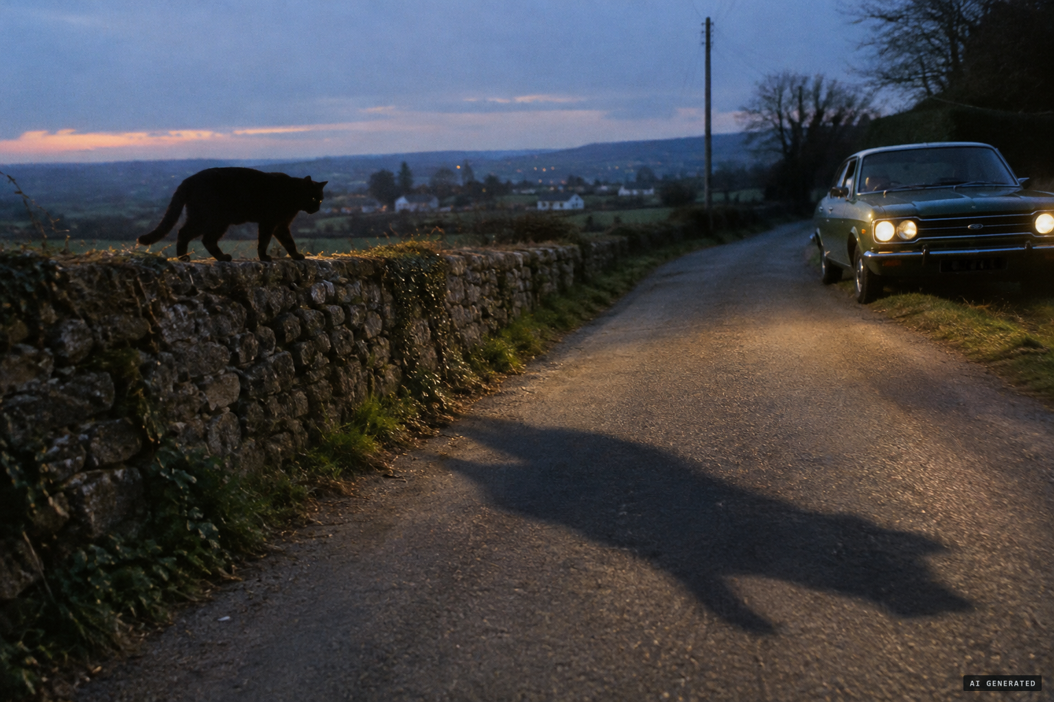A sceptic's explanation: a large stray, made bigger by darkness