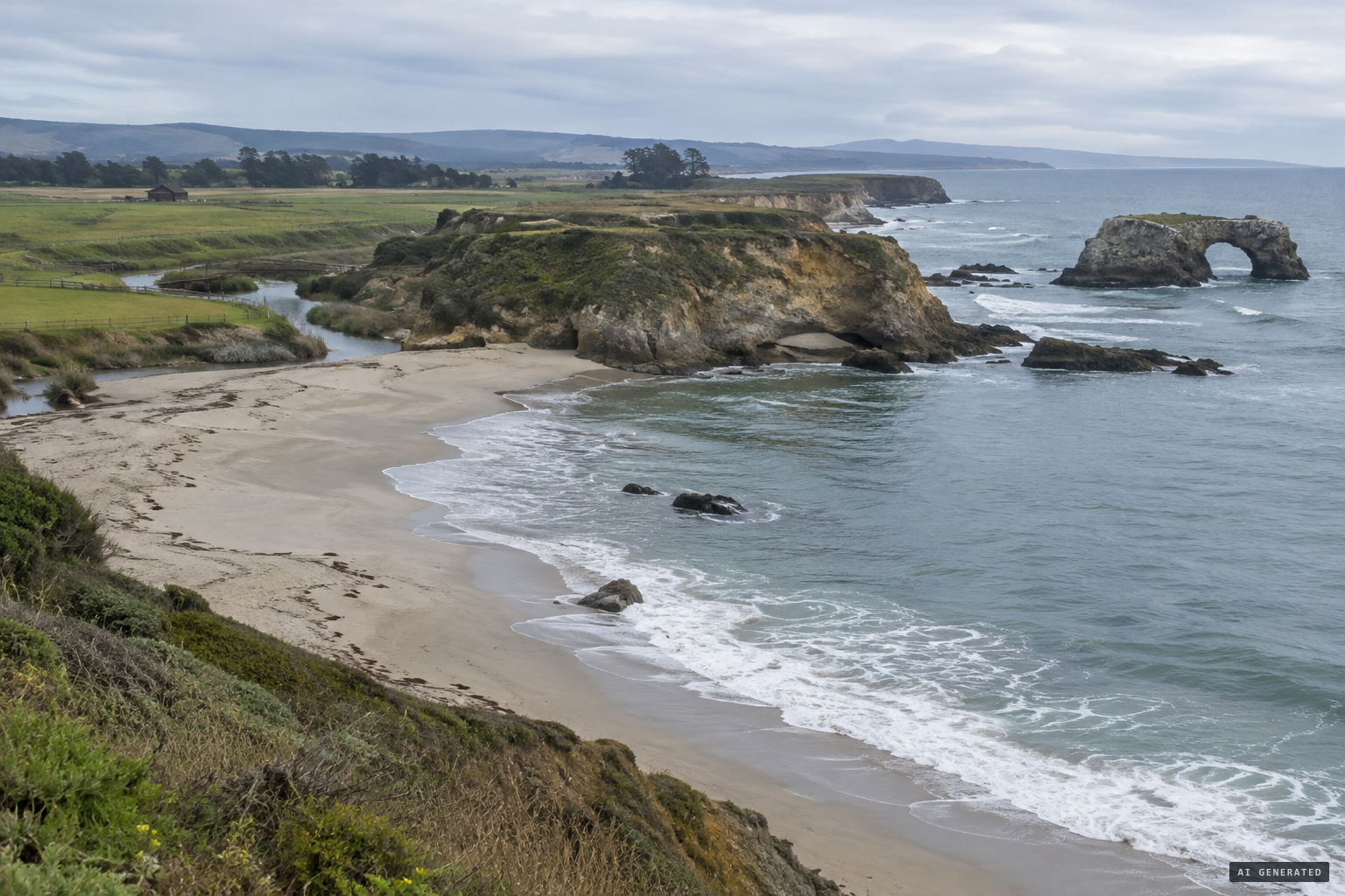 Moore's Beach on Monterey Bay, where Moore Creek ran through Eli Moore's ranch