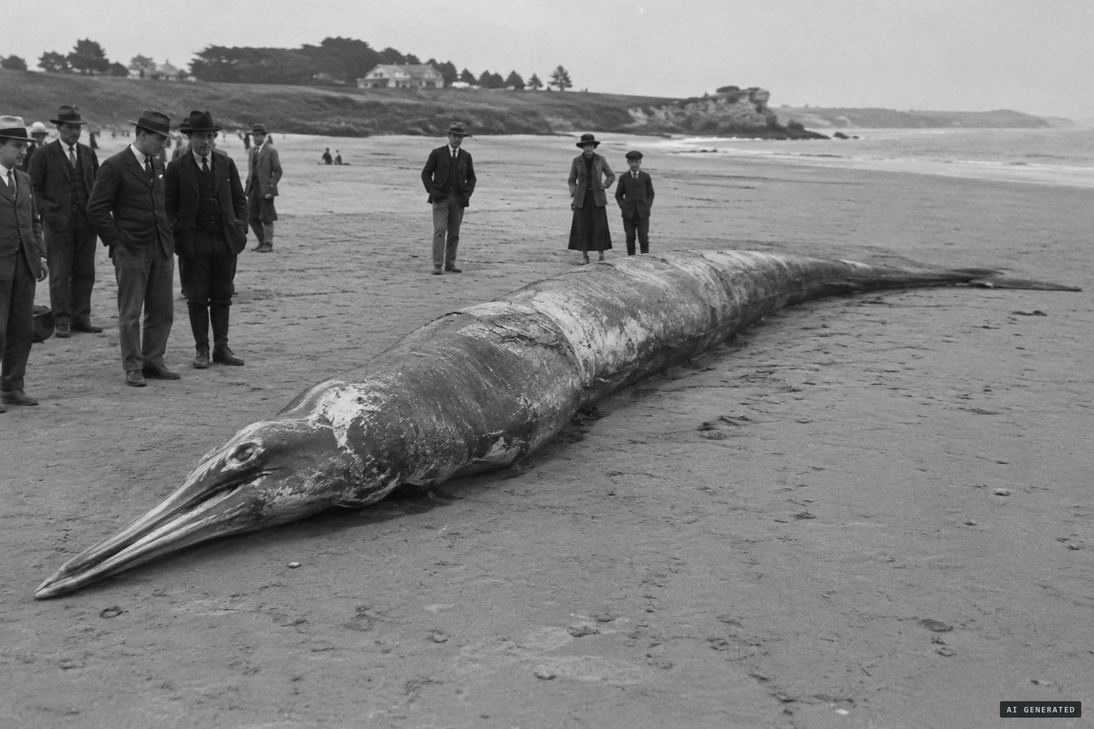 The body and tail formed a long tube that looked like a neck; no legs in the photos