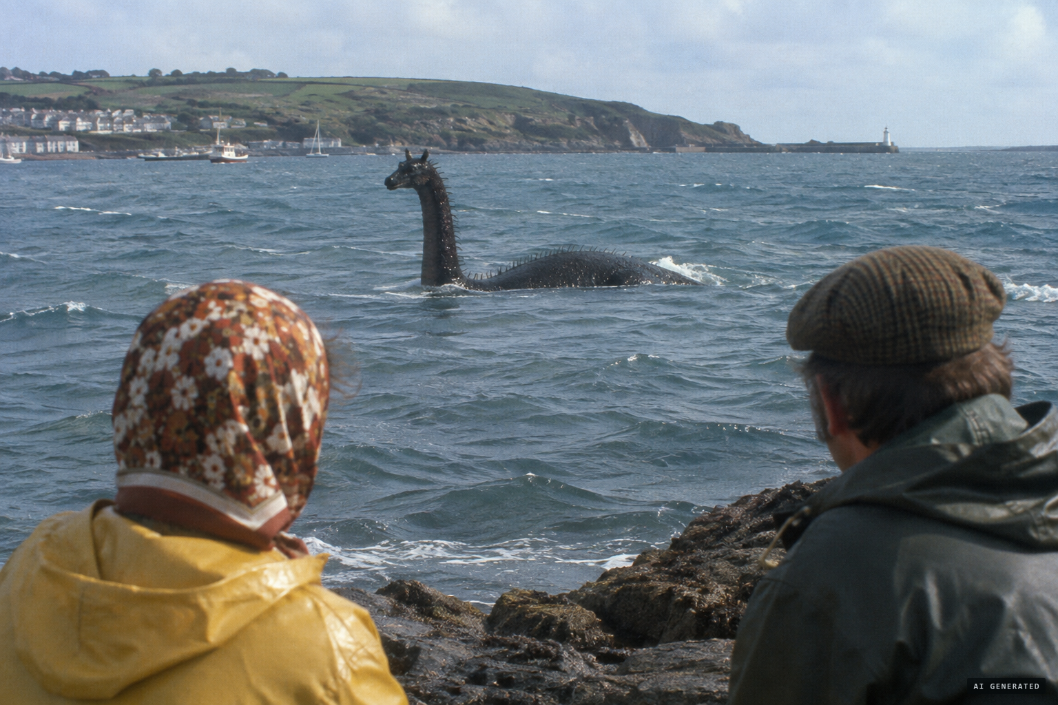Mrs Scott and Mr Riley see a humped creature with a long bristled neck and stumpy horns