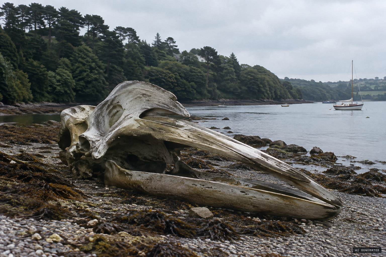 The Durgan beach skull, which proved to be a pilot whale