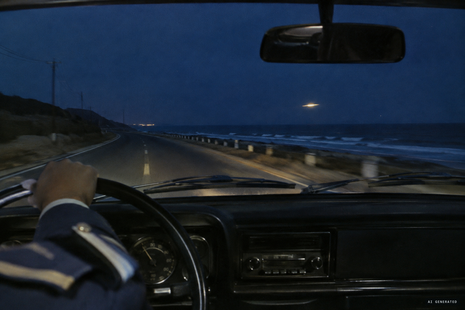 Major Lissaoui sees it on his way back from Kenitra, flying slowly along the coast