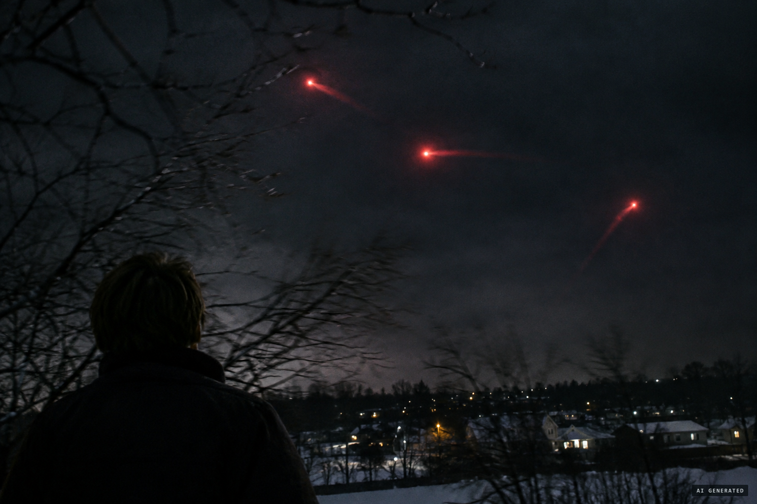 Lights holding formation, then moving in three different directions against the wind
