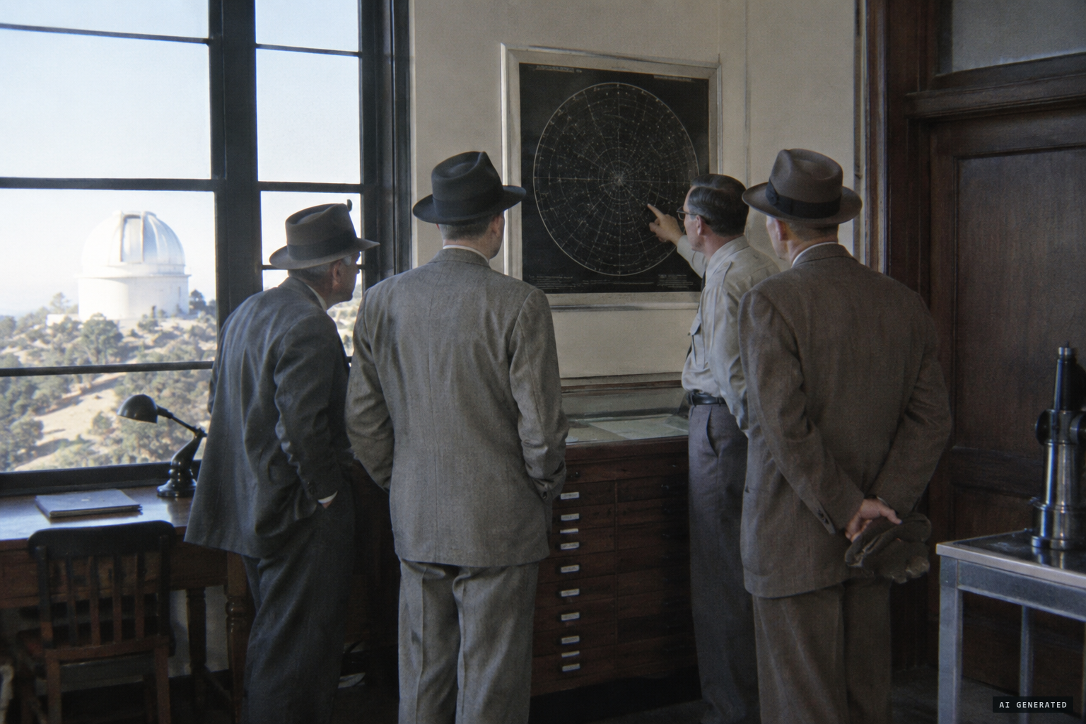 Navy and Office of Naval Research men visit the observatory