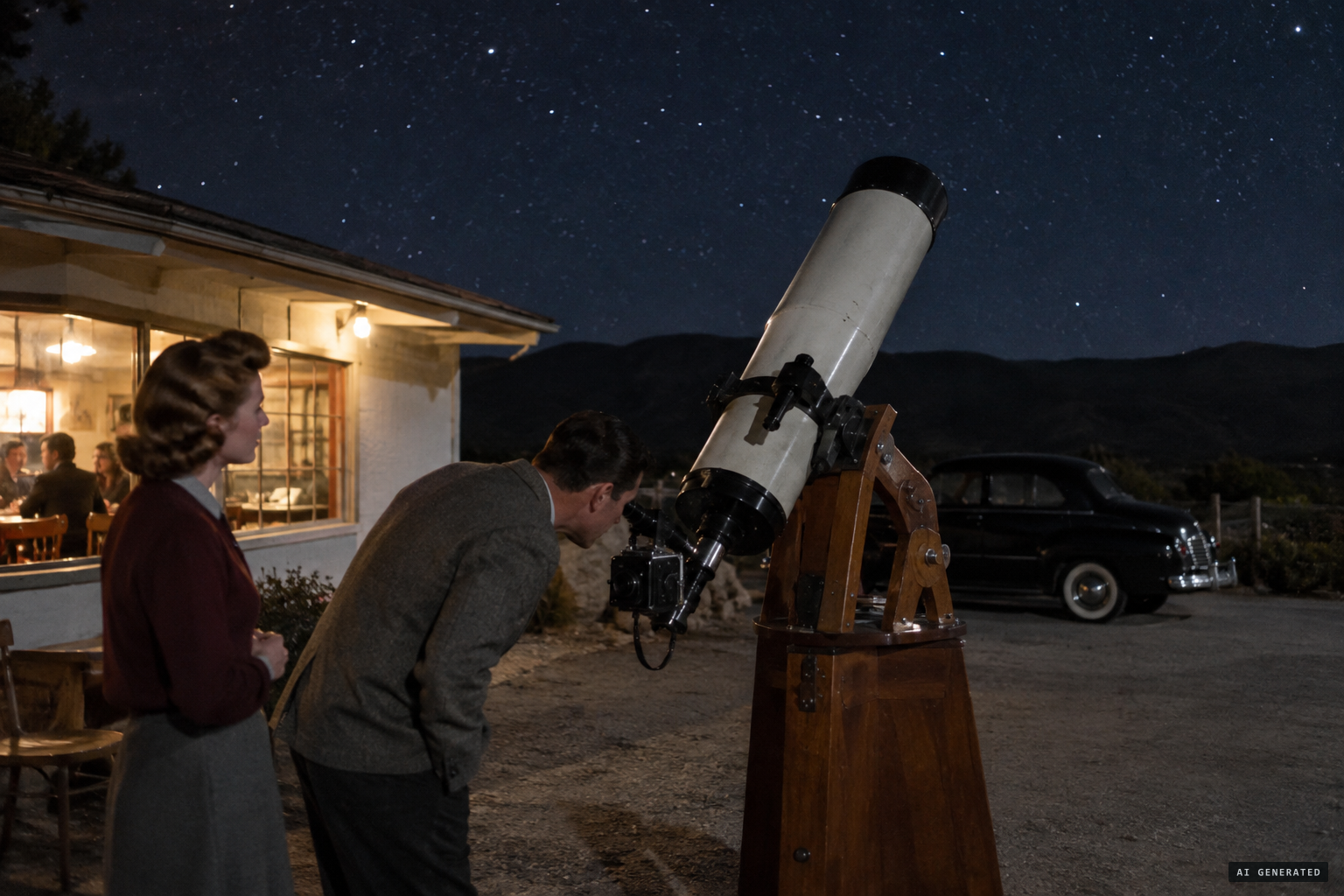 Adamski's 15-inch reflector, through which his photo was taken