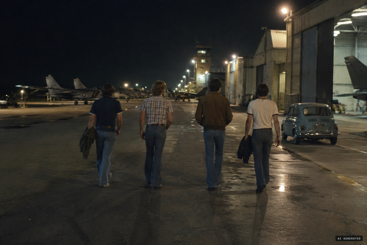 Four off-duty servicemen from the base near Catania.