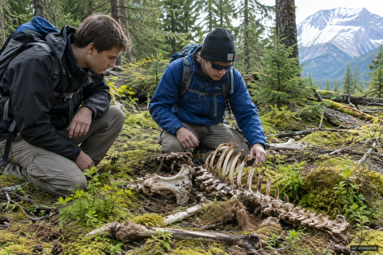 The Mills students find elk bone stacks on the south side