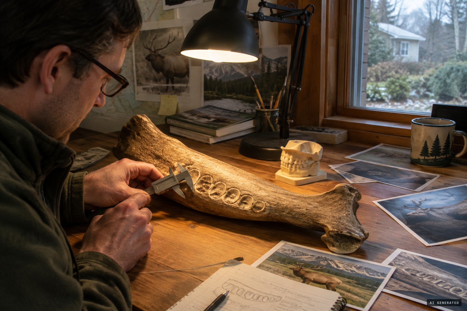 Measuring the bite marks against a human jaw