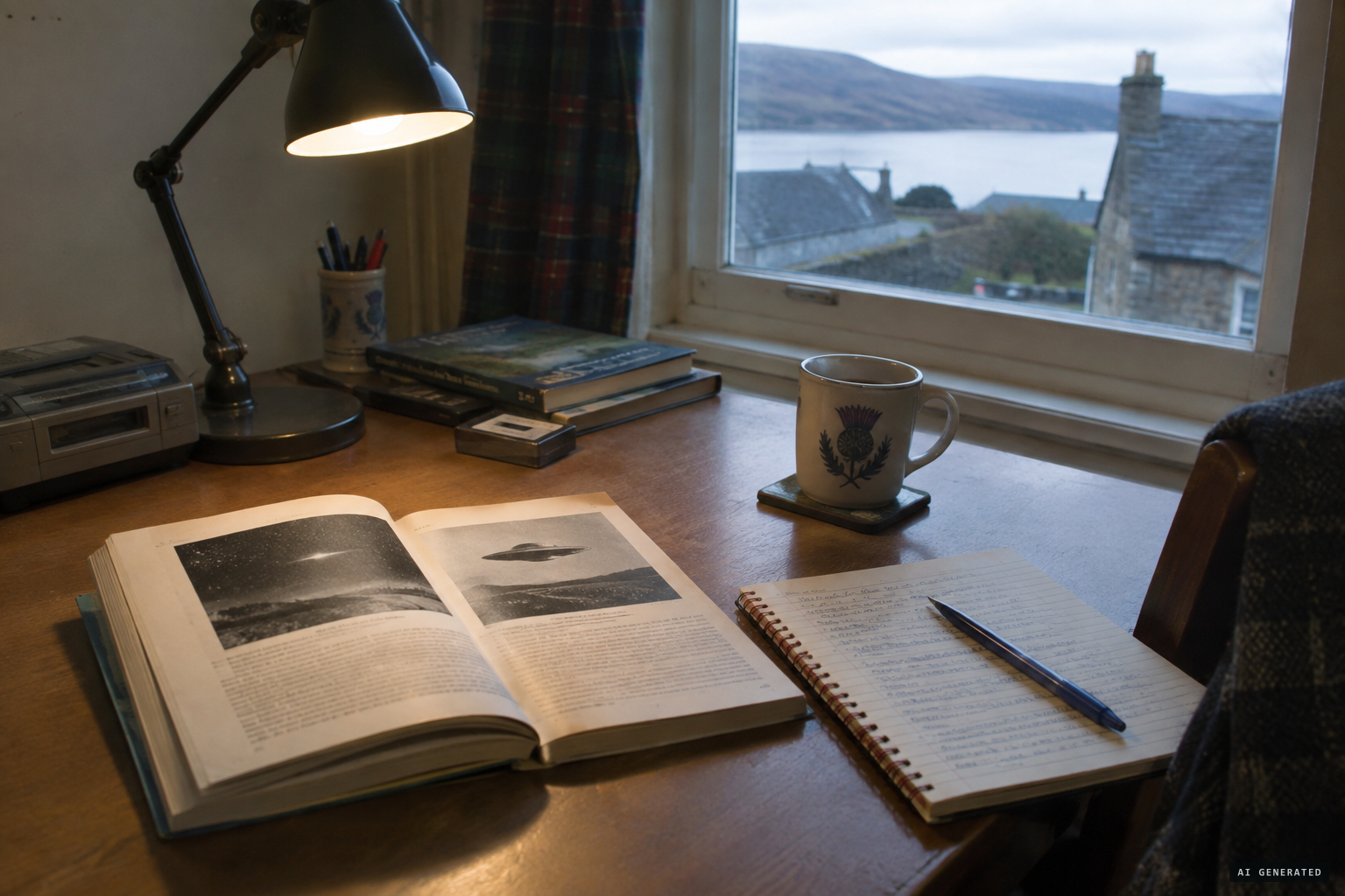 Ron Halliday tells the story in UFO Scotland, 1998