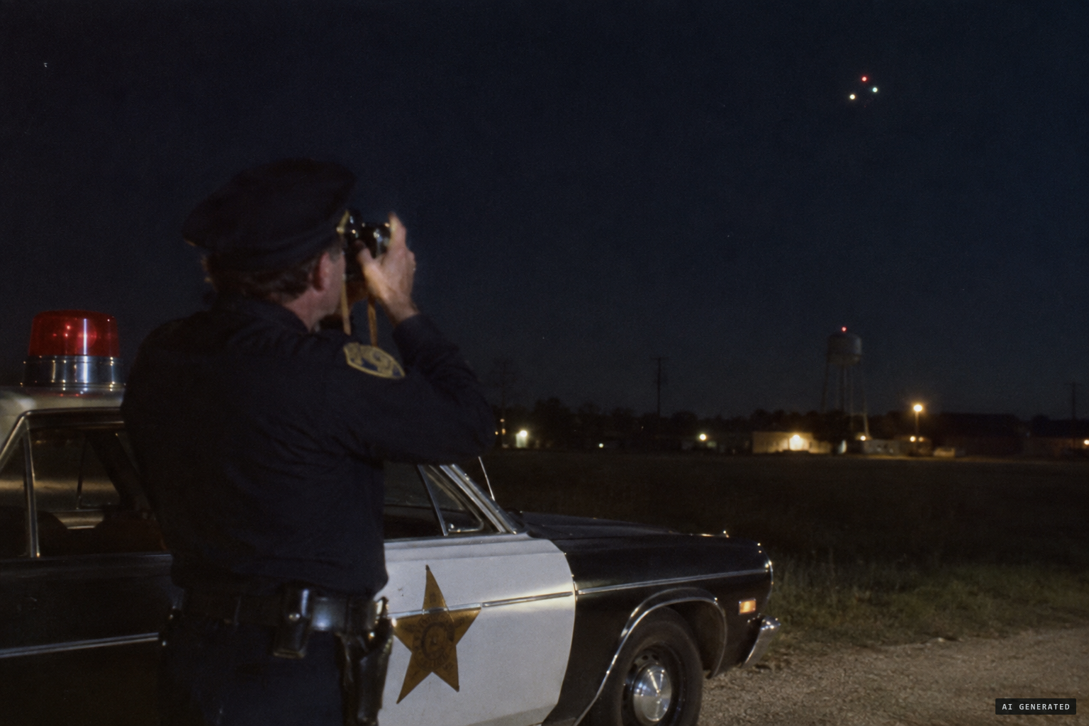 The Eaton police chief tries to photograph the object, thousands of feet up