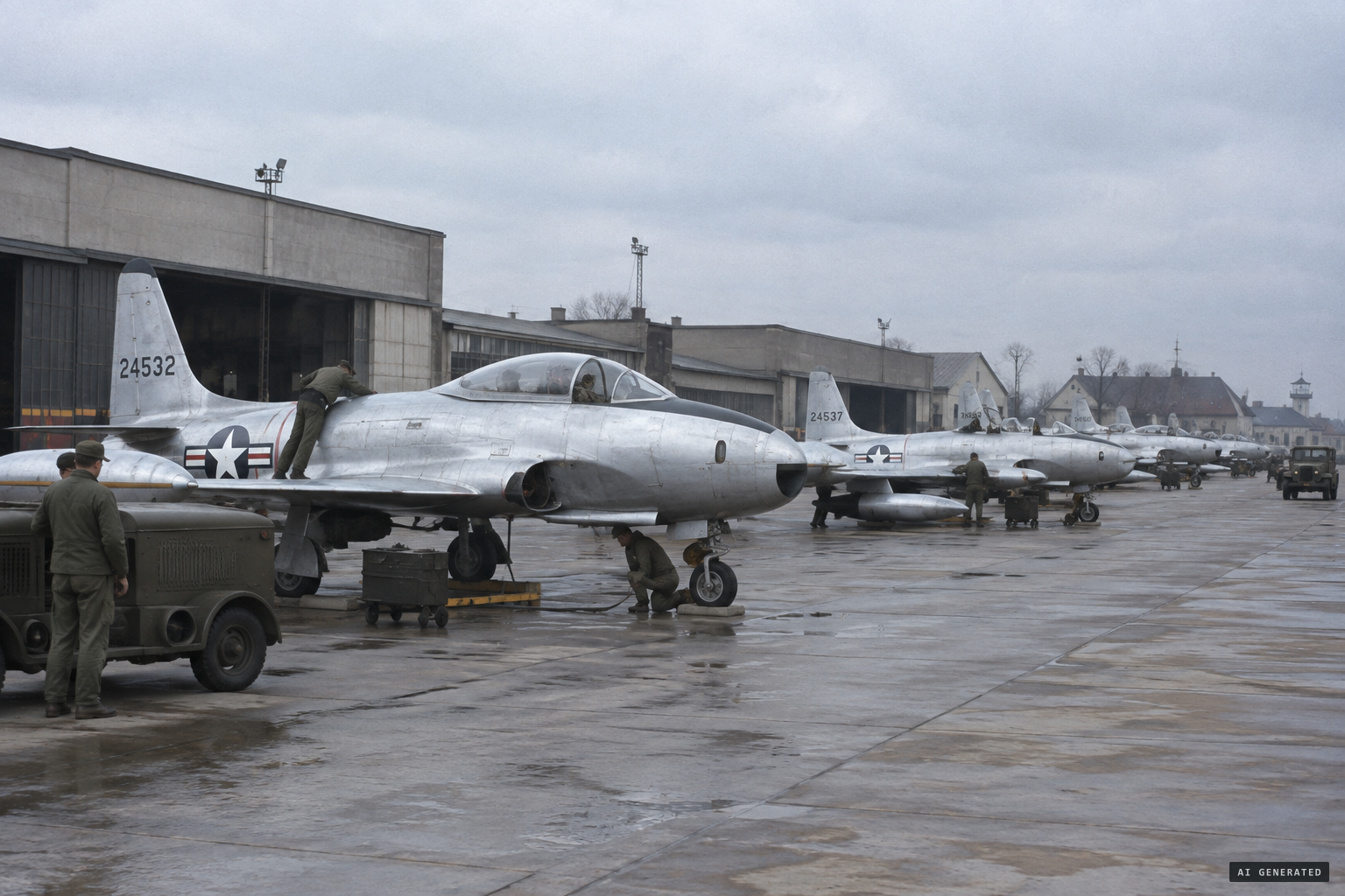 Fürstenfeldbruck, where the 23rd Fighter Squadron flew F-80 Shooting Stars