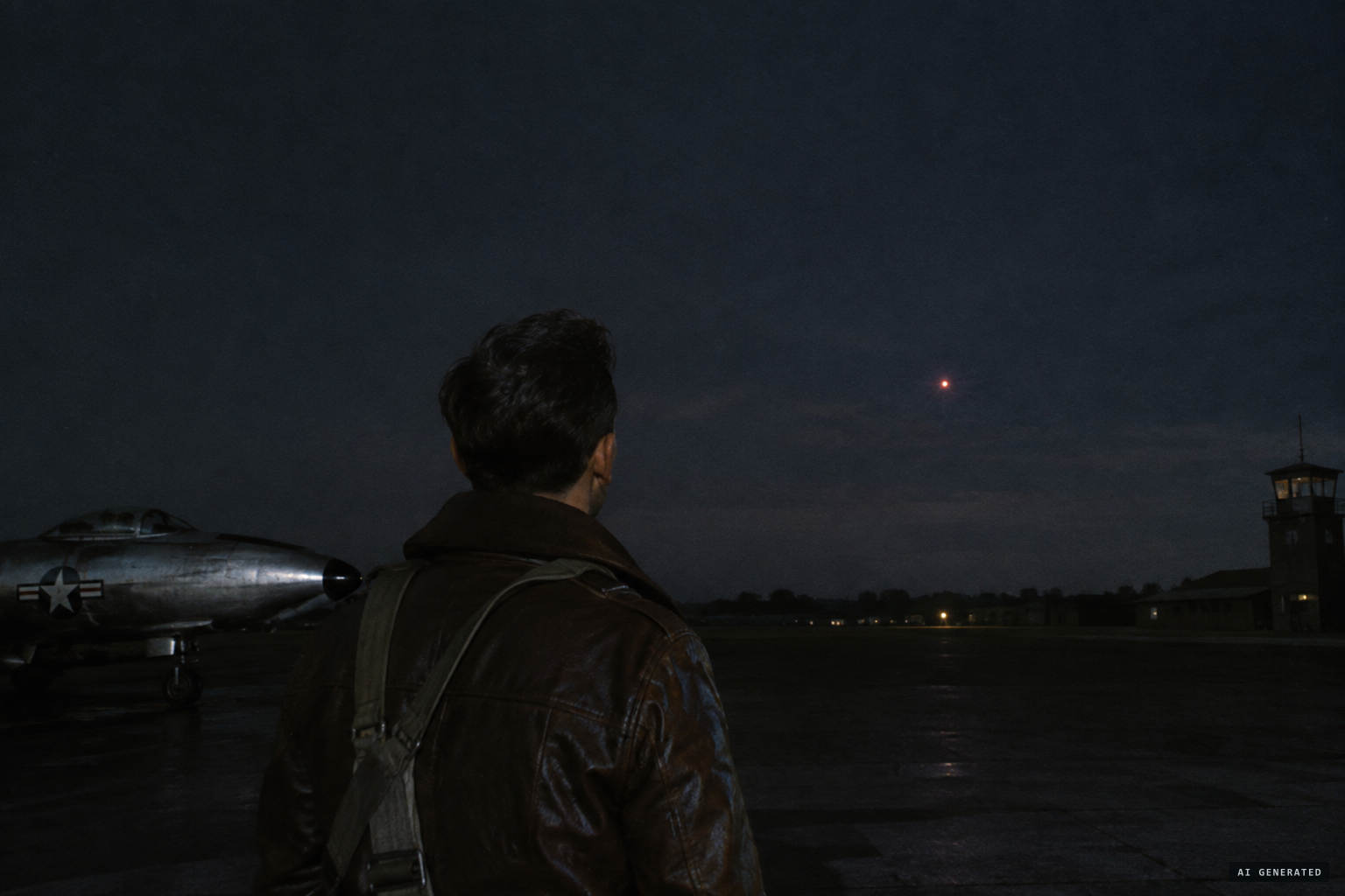 A captain sees a reddish star-like light directly east of the base