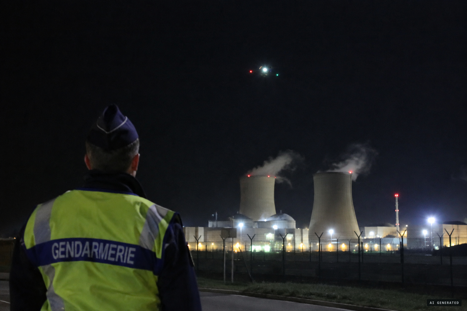 Gendarmes on guard see steady white lights, sometimes blinking red or green
