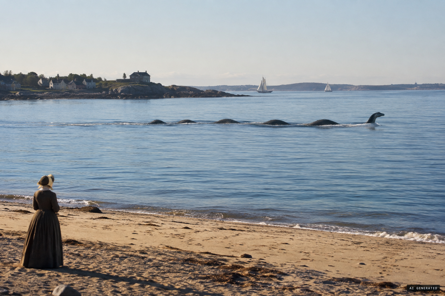 The animal passing across the bay at a moderate rate