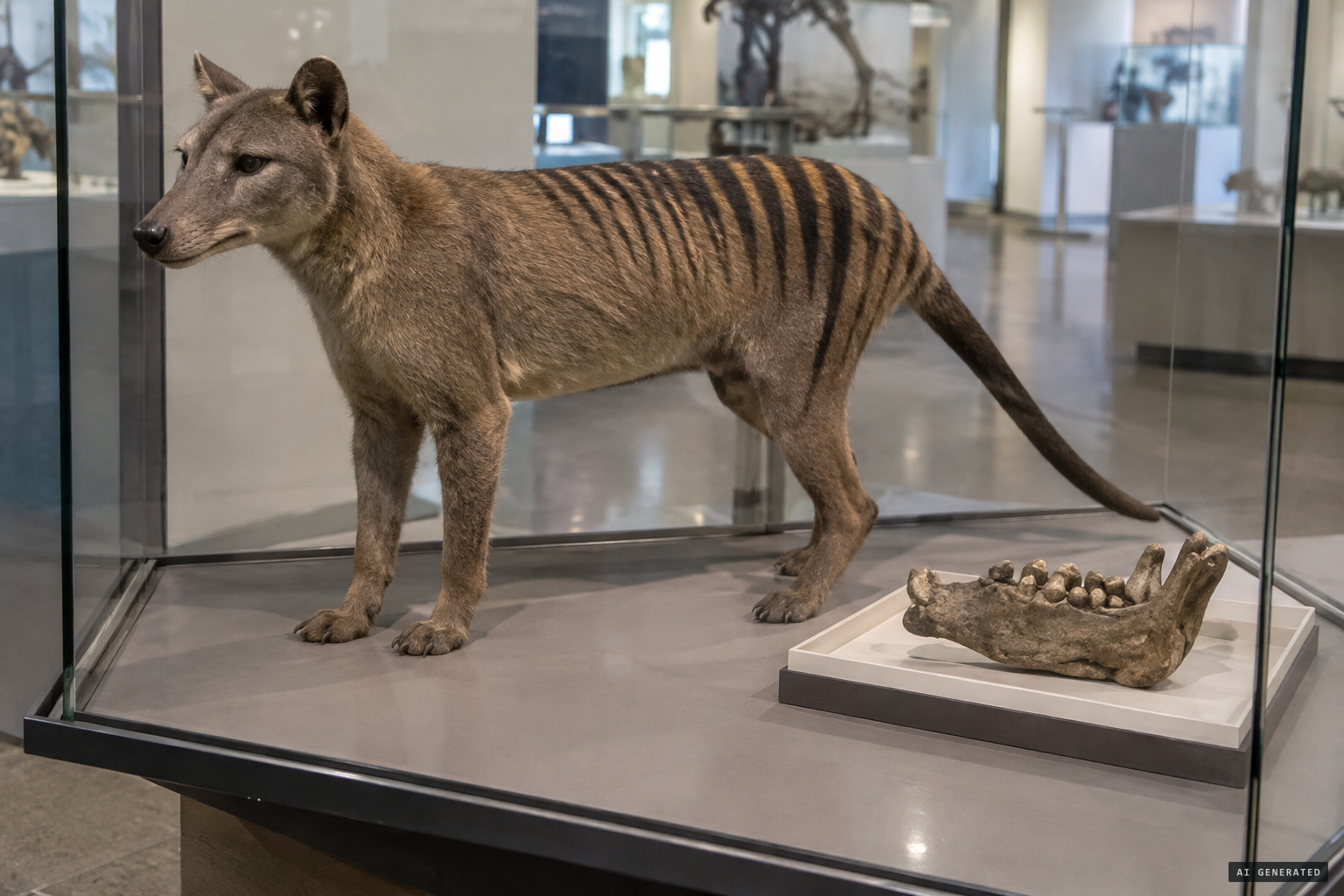 The thylacine, and a fossil about 12,000 years old