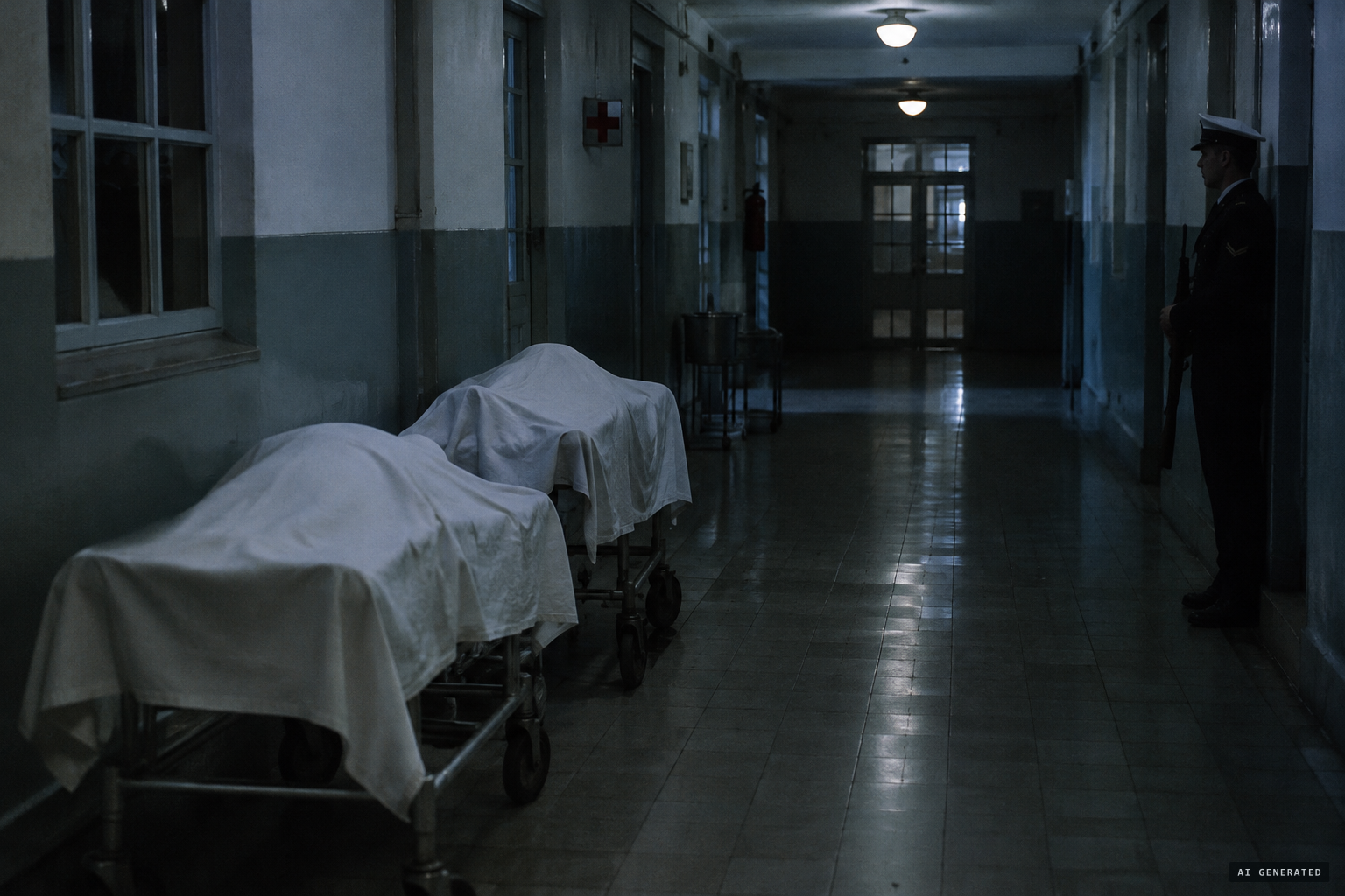 The rumour of two small corpses at the Military Hospital