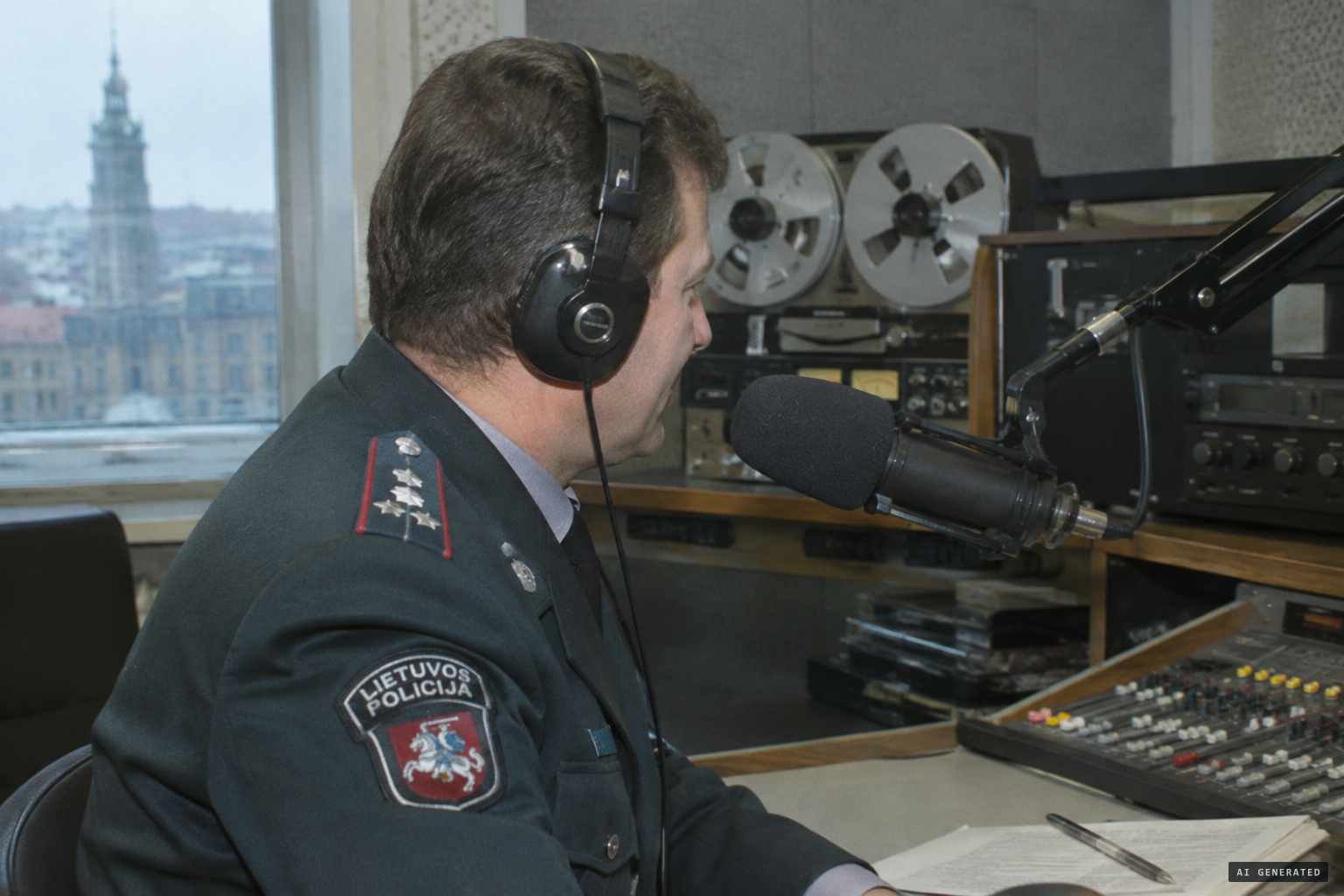 Police commissioner Juchnevičius vouches for the officers on the radio