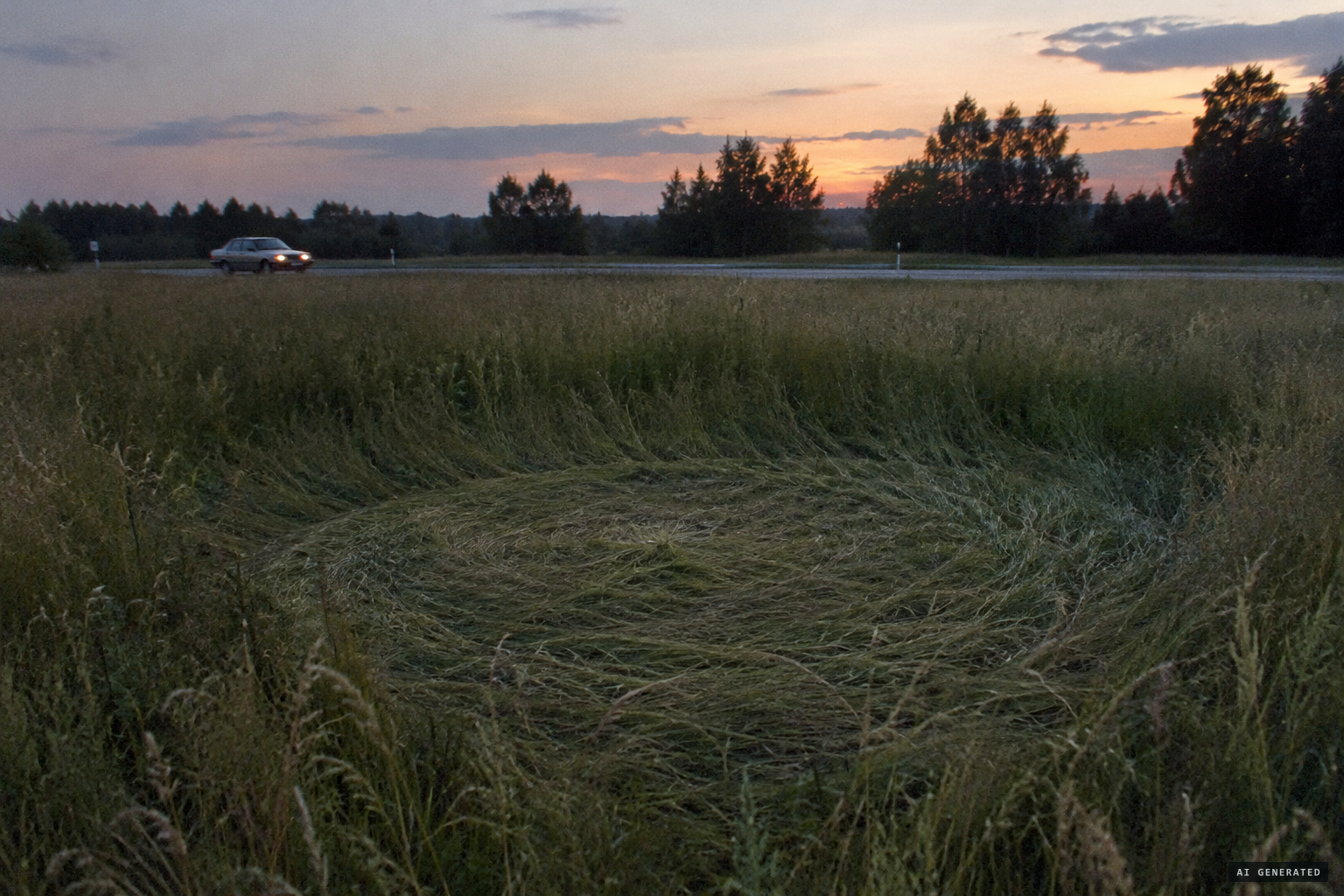 The unexplained circle of flattened grass near Nemėžis