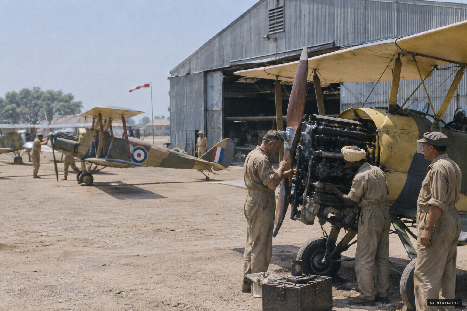 The Delhi Flying Club's hangar at Safdarjung Aerodrome