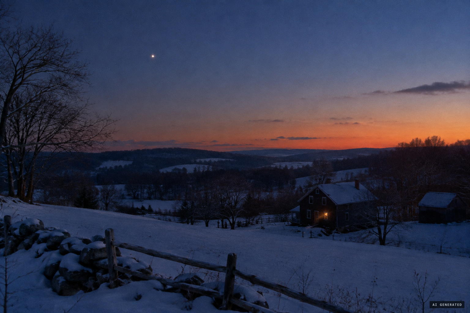 Venus, a bright light hanging still in the evening sky