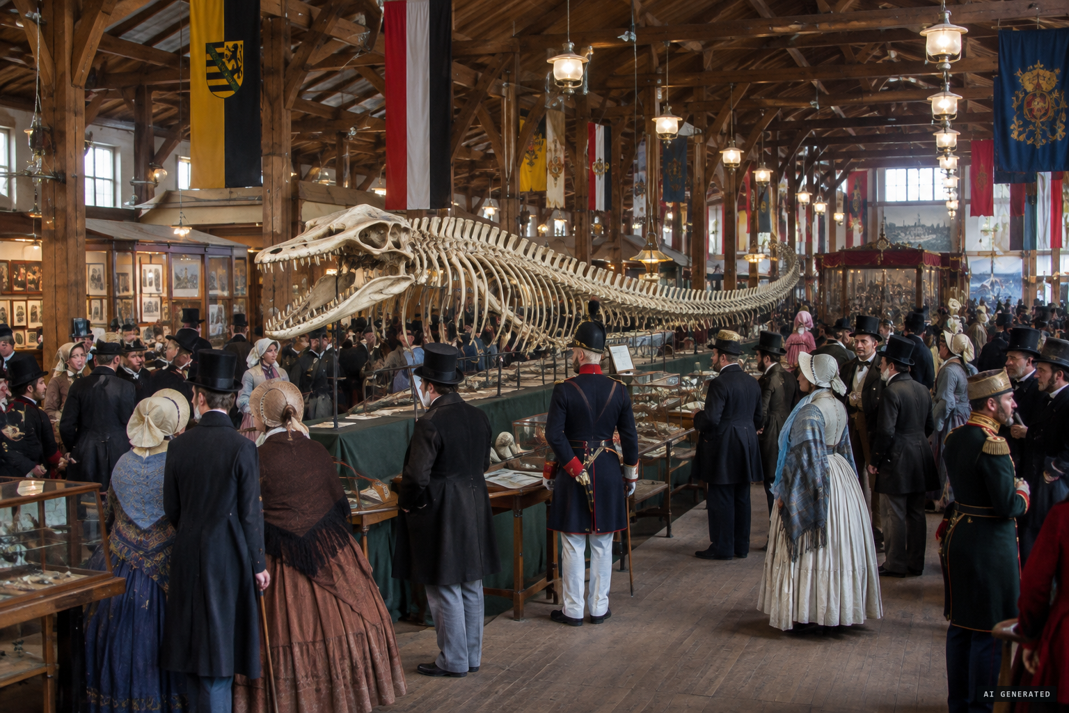 From 1846 the skeleton toured Europe, including the 1847 Leipzig fair.