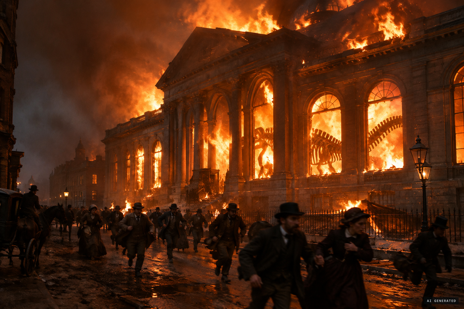 Koch's second composite is destroyed in the Great Chicago Fire of 1871.