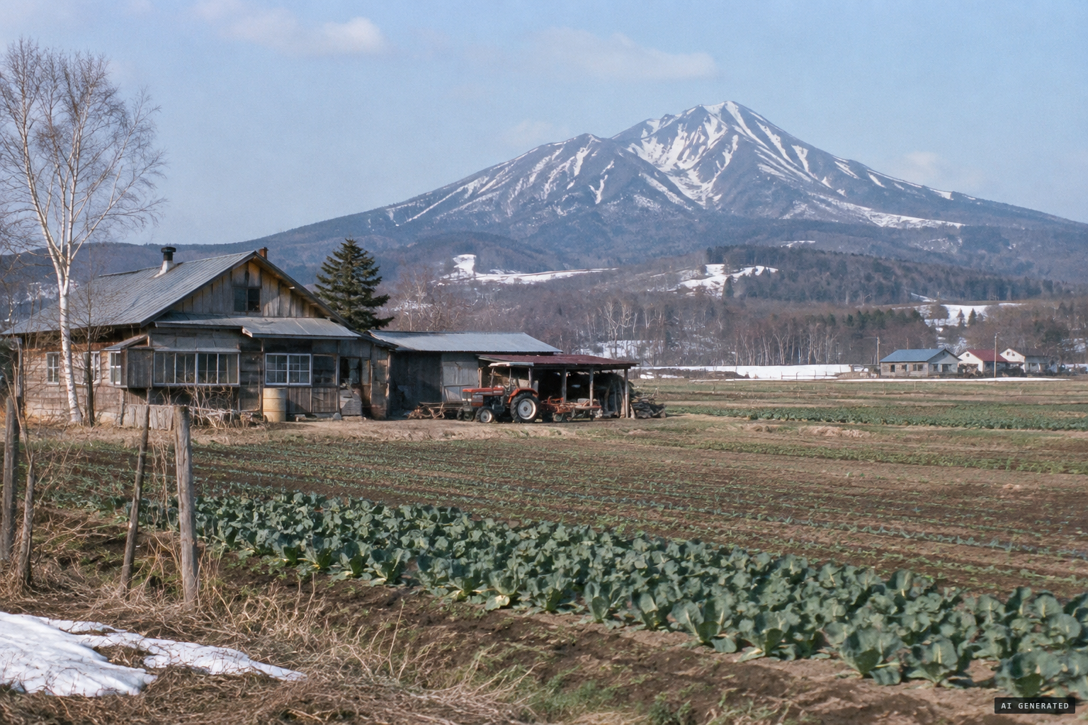 The Nikoro farming district beneath Mount Nikoro, where Fujiwara grew vegetables