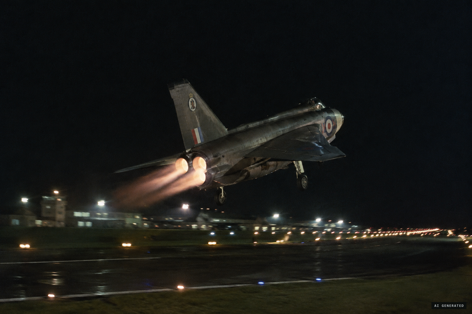 Lightning XS894, Foxtrot 94, takes off at 22.06