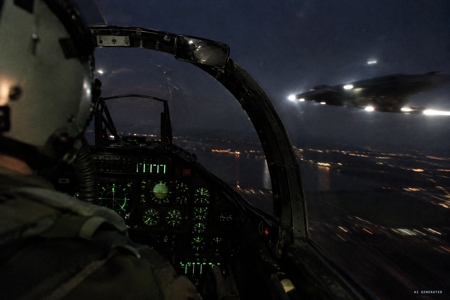 The UFO comes down the Tornado's right-hand side at great speed