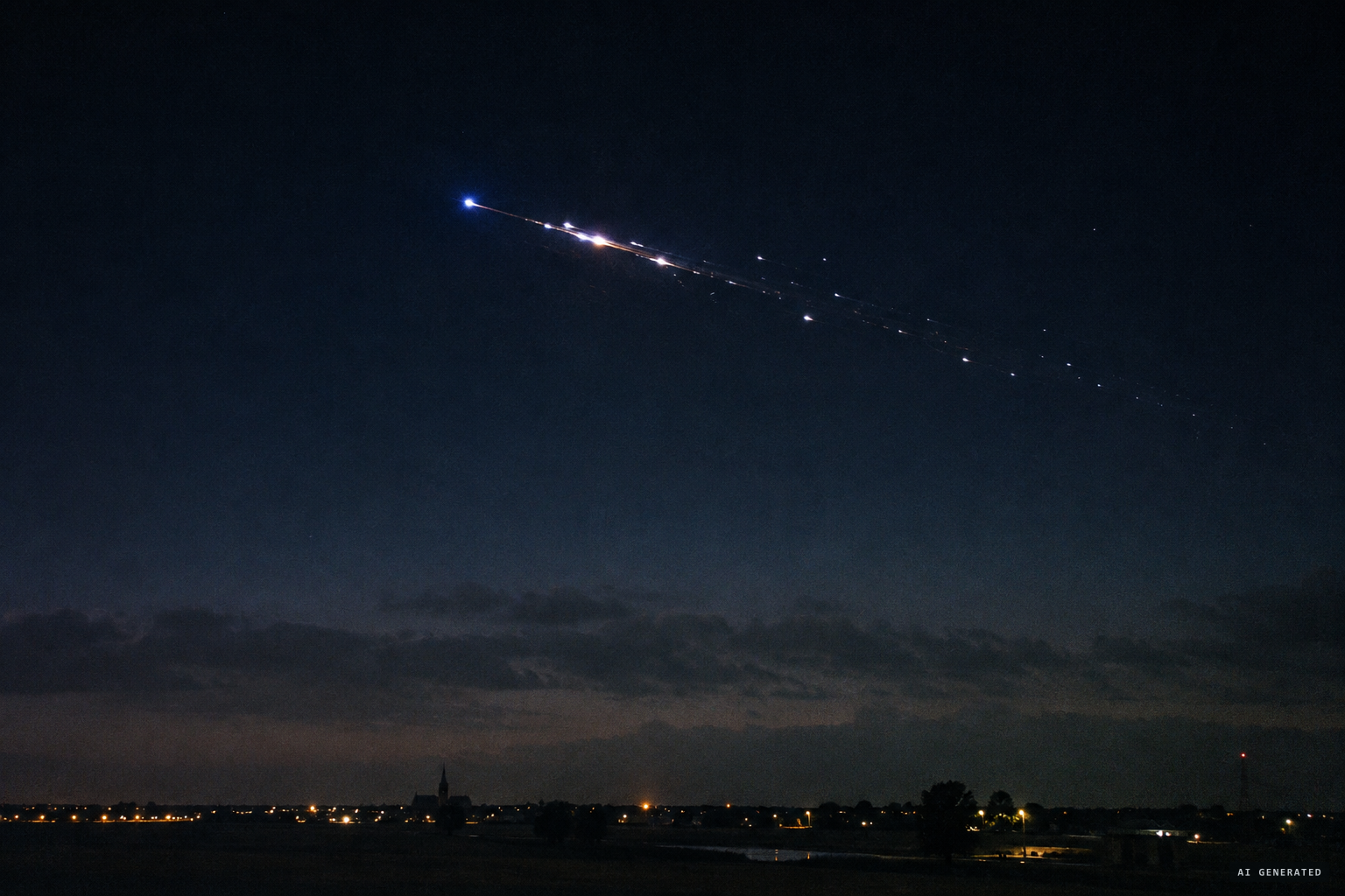 Burning debris from the Soviet Proton rocket stage re-entering