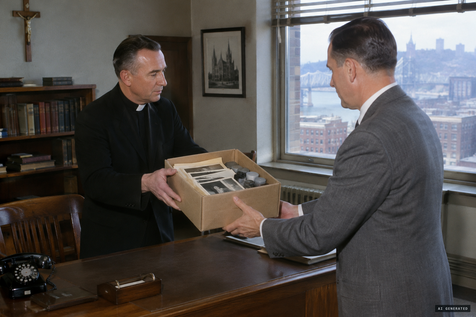 Miller gives his material to Leonard Stringfield in 1954