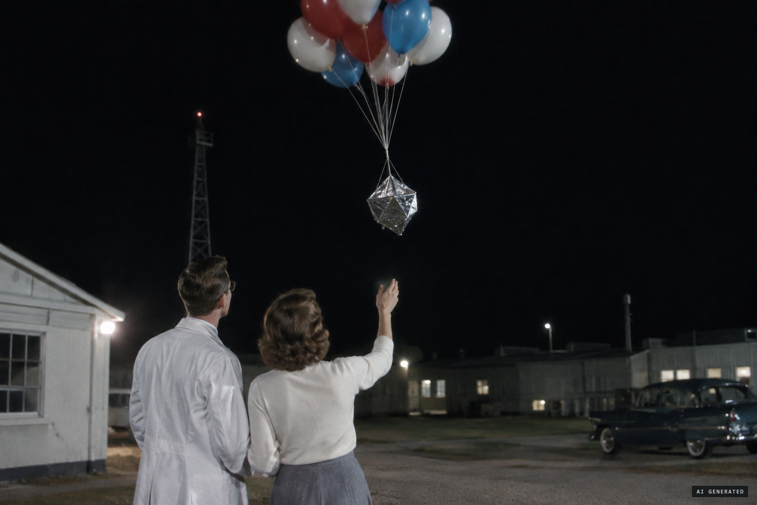 Conger's claimed hoax: helium balloons carrying a foil radar target