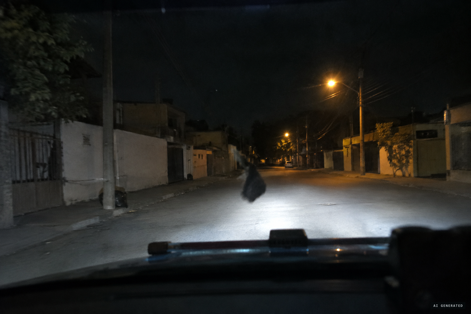 Something falls from above onto Calle Álamo at 3:15 a.m.