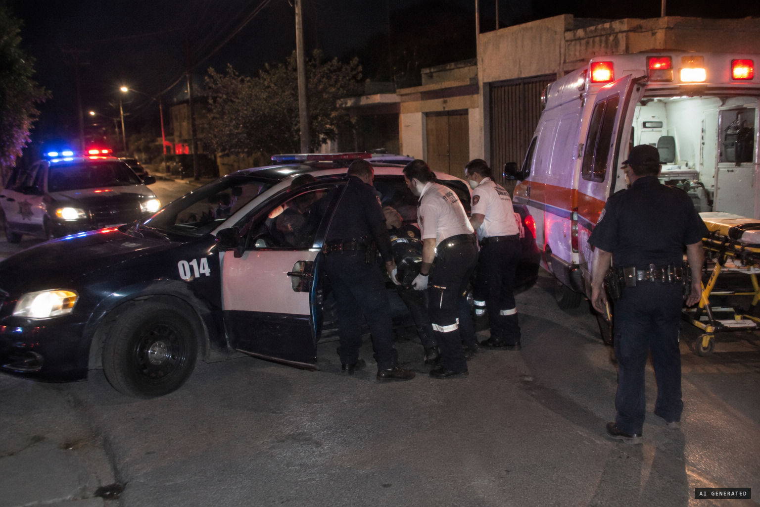 Backup units and an ambulance find Samaniego unconscious in his car