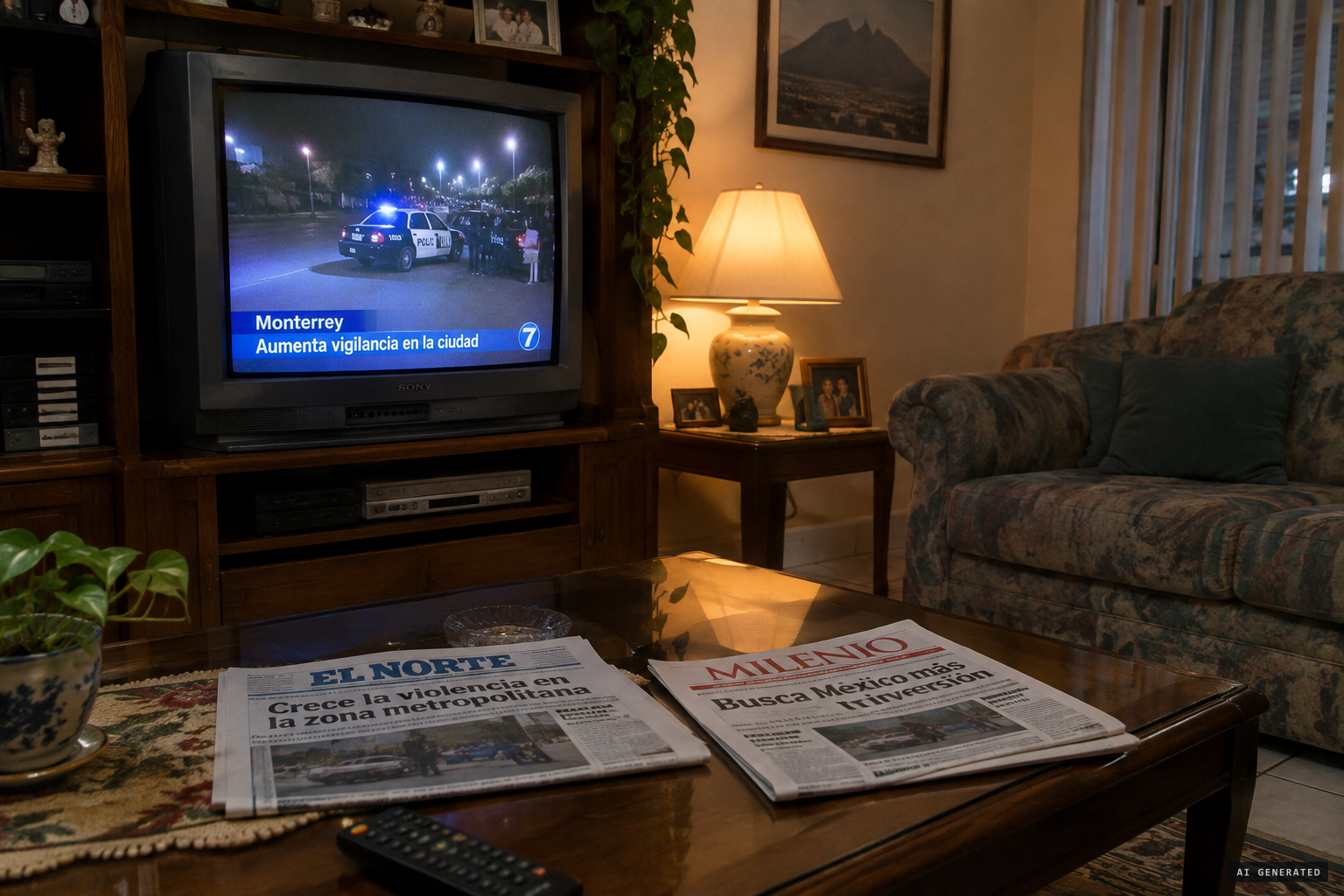 The story breaks on Monterrey TV and in El Norte and Milenio