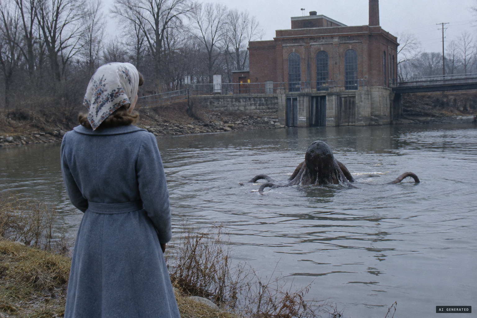 A young woman sees an octopus-like thing come up in a creek near the Fort Thomas pumping station